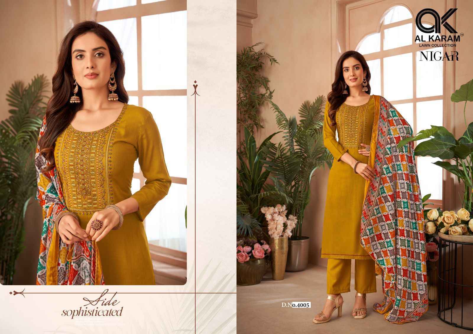 Al Karam Nigar Edition 4 Reyon Salwar Kameez Wholesale Price ( 6 Pcs Catalog )