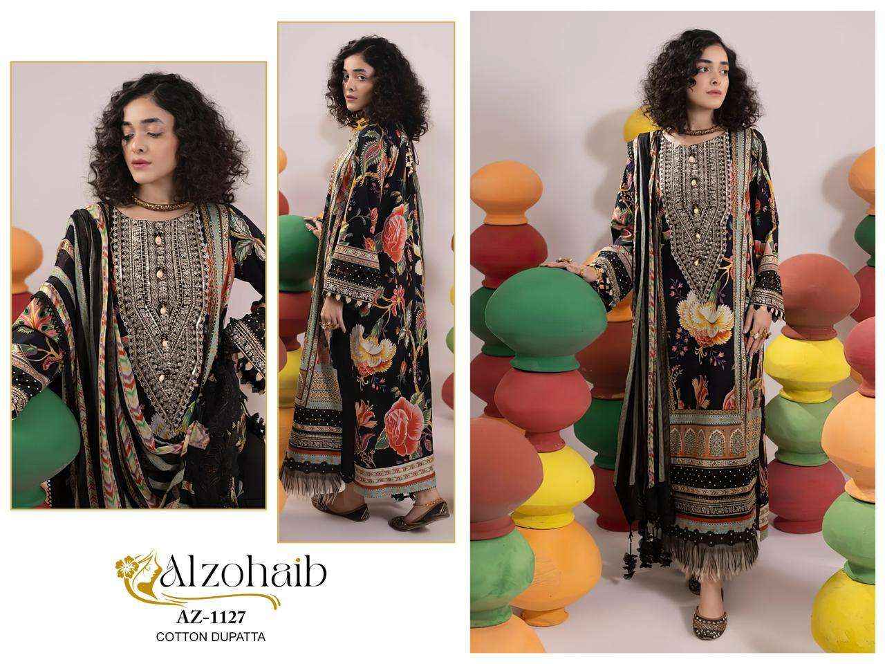 AL ZOHAIB D NO 1115 TO 1128 COTTON SALWAR KAMEEZ WHOLESALE PRICE ( 4 PCS CATALOG )