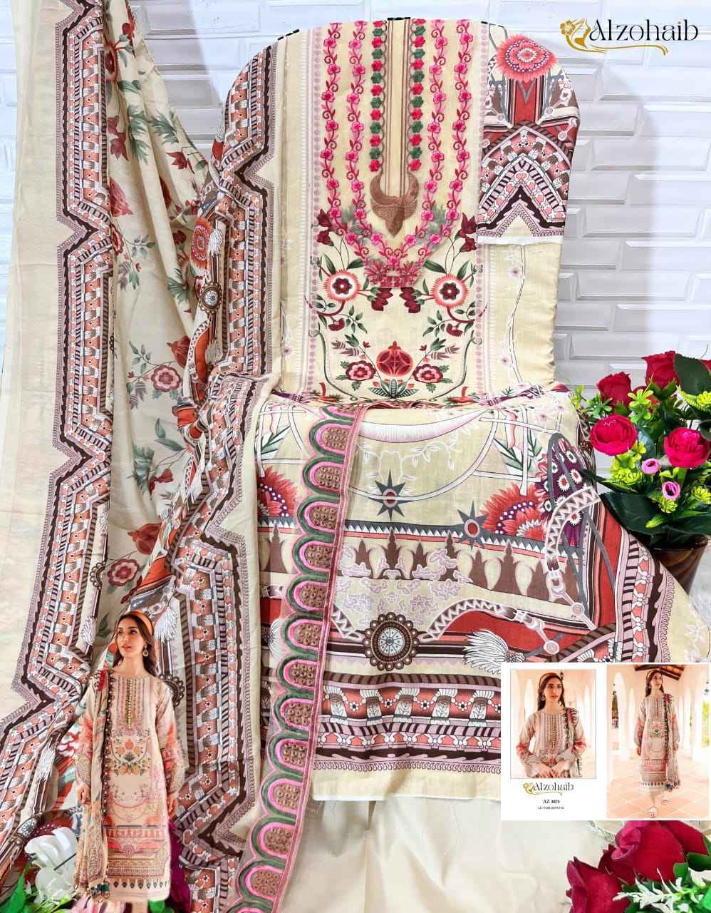 Al zohaib Queens Court Vol 3 Cotton Dress Material ( 5 pcs Catalogue )