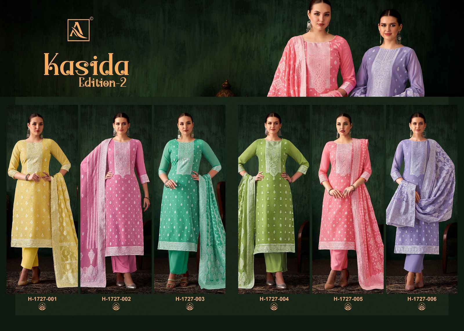 Alok Kasida Edition 2 Hand Weave Jacquard Salwar Kameez Wholesale Price ( 6 Pcs Catalog )