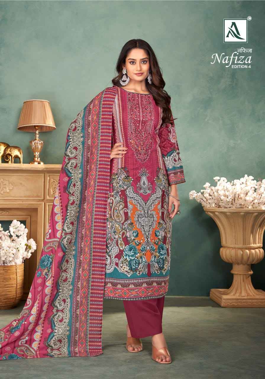 Alok Nafiza Editon 4 Cambric Cotton Salwar Kameez Wholesale Price ( 8 Pcs Catalog )