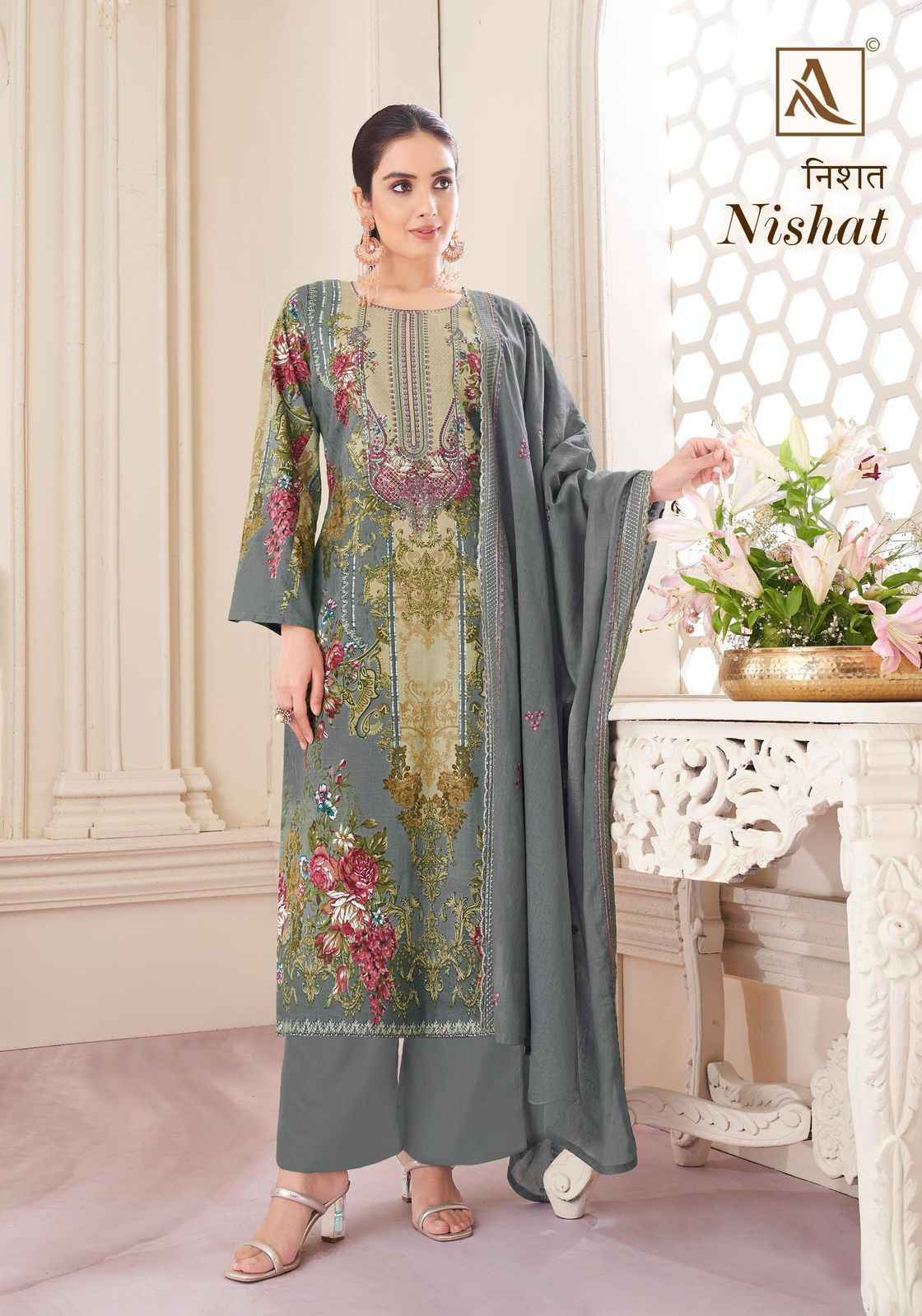 Alok Nishat Cambric Cotton Salwar Kameez Wholesale Price ( 8 Pcs Catalog )