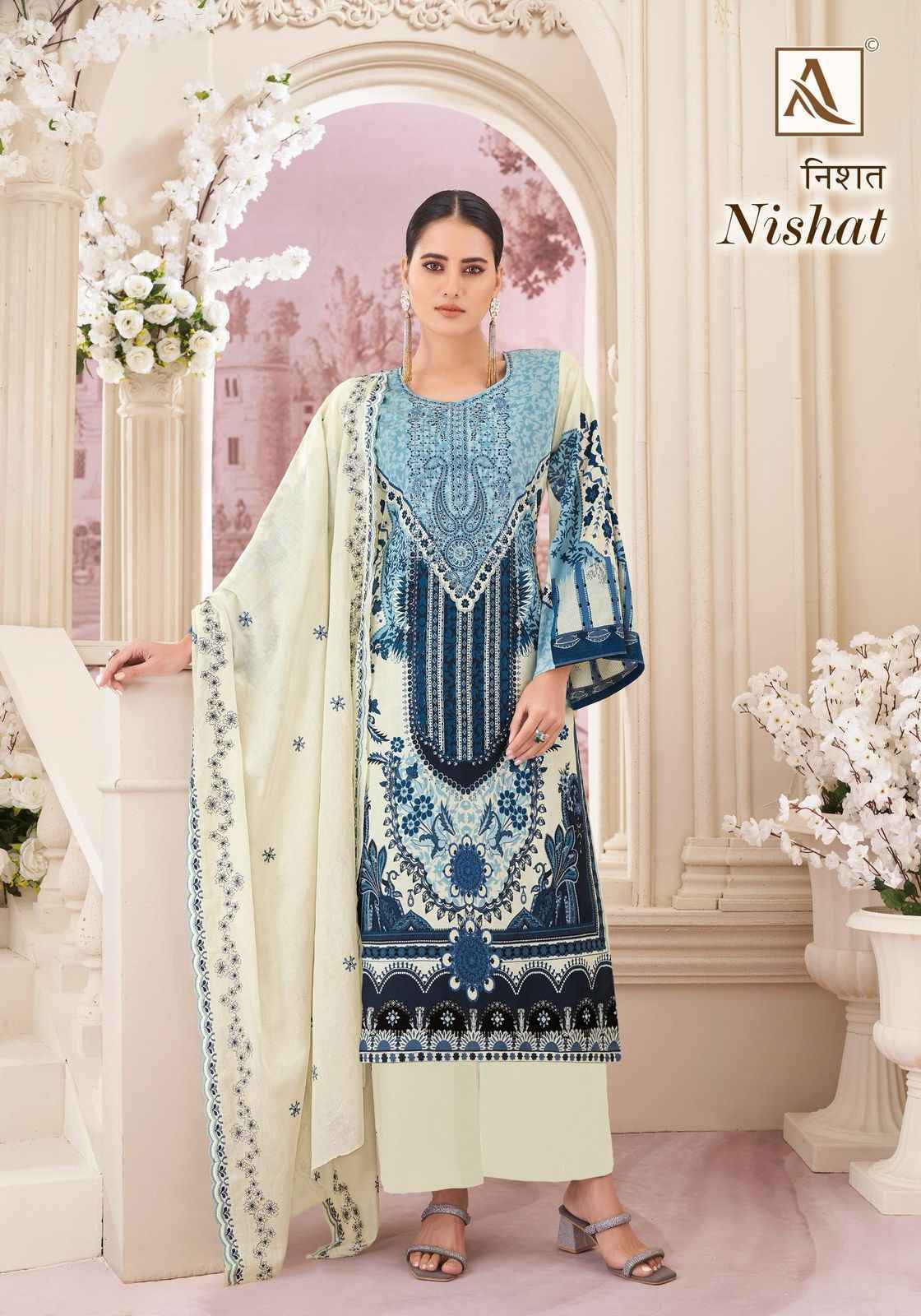 Alok Nishat Cambric Cotton Salwar Kameez Wholesale Price ( 8 Pcs Catalog )