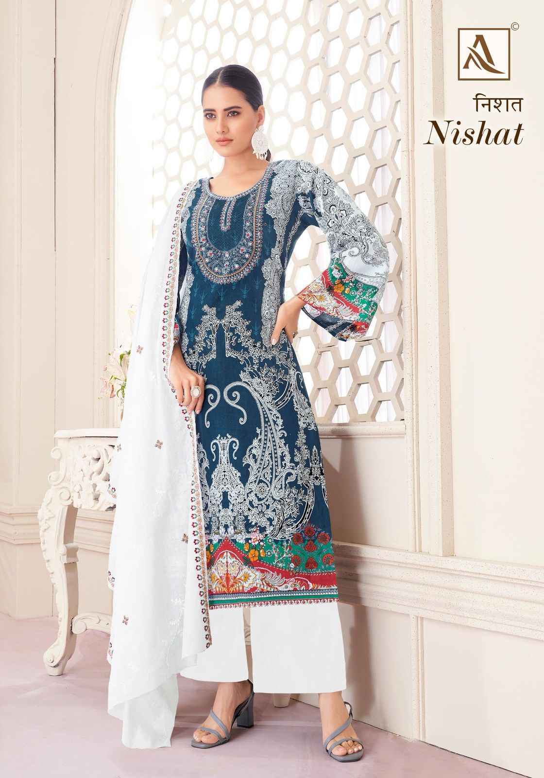 Alok Nishat Cambric Cotton Salwar Kameez Wholesale Price ( 8 Pcs Catalog )