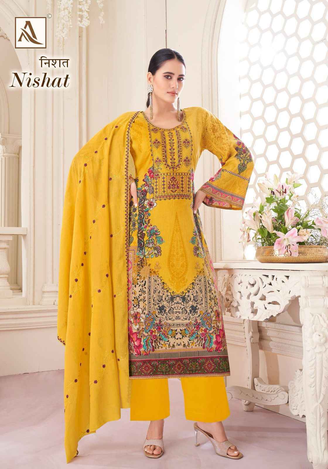 Alok Nishat Cambric Cotton Salwar Kameez Wholesale Price ( 8 Pcs Catalog )