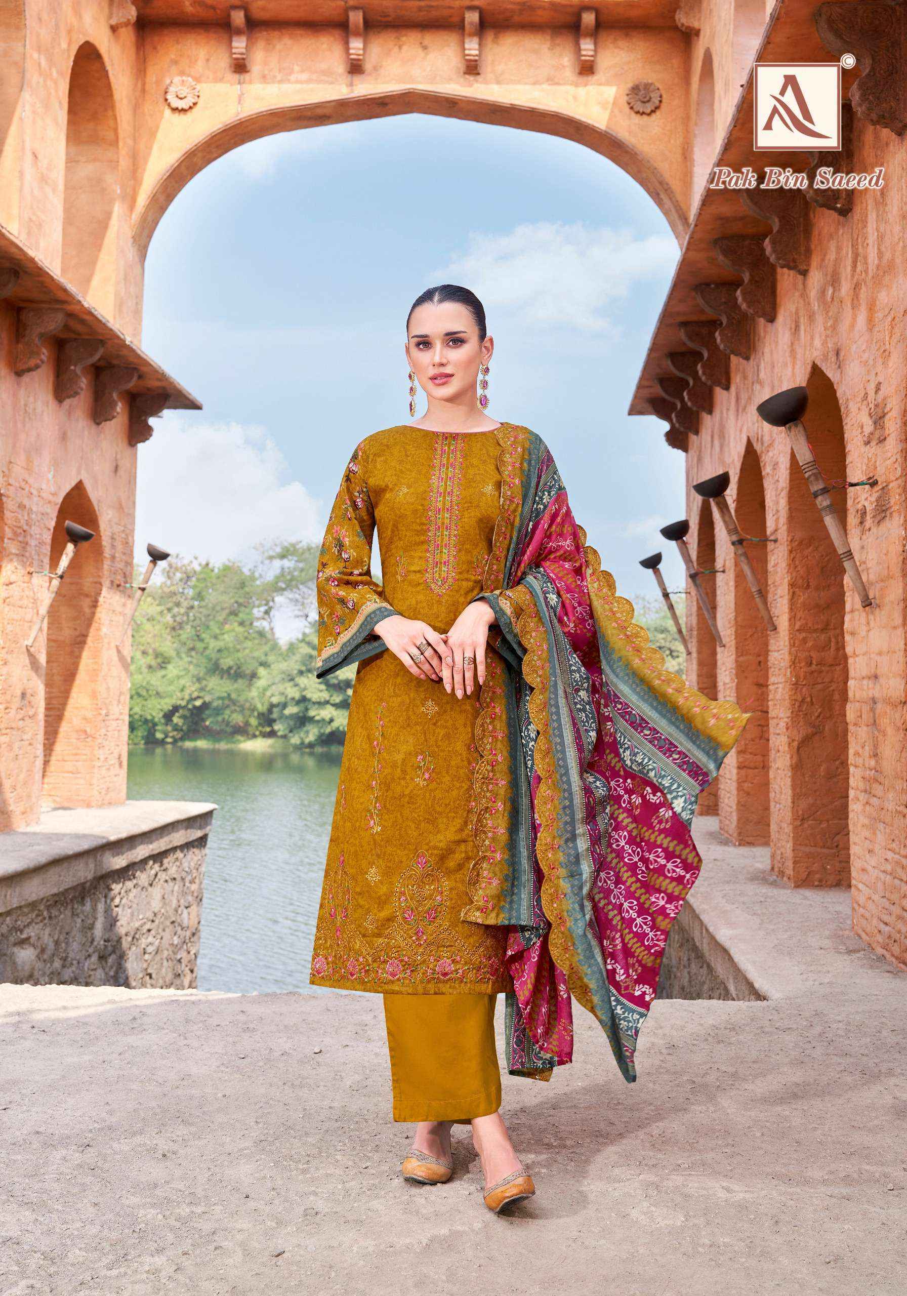 Alok Pak Bin Saeed Cambric Cotton Salwar Kameez Wholesale Price ( 6 Pcs Catalog )