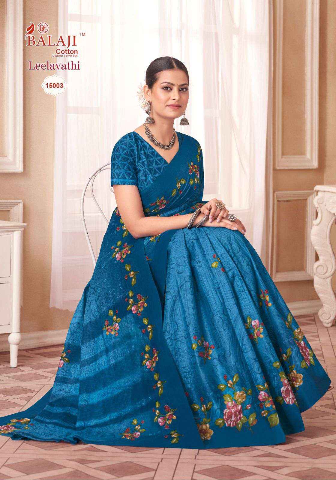 BALAJI COTTON LEELAVATHI VOL 15 PURE COTTON SAREE ( 20 PCS CATALOG )