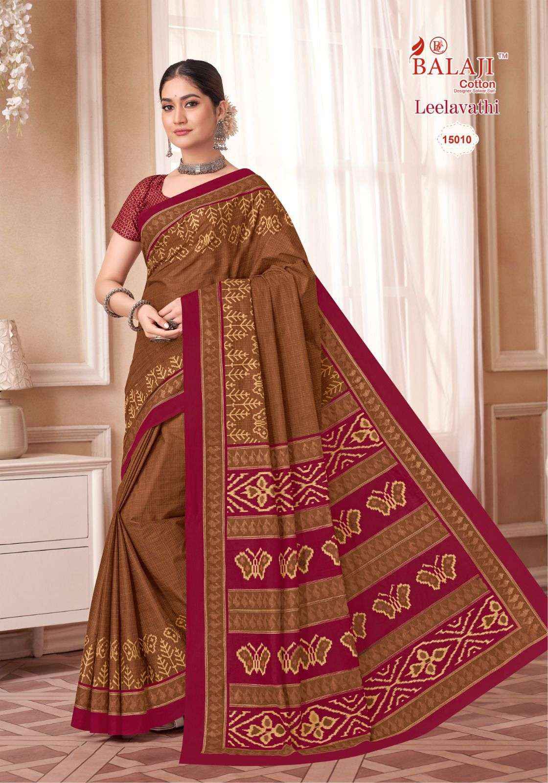 BALAJI COTTON LEELAVATHI VOL 15 PURE COTTON SAREE ( 20 PCS CATALOG )