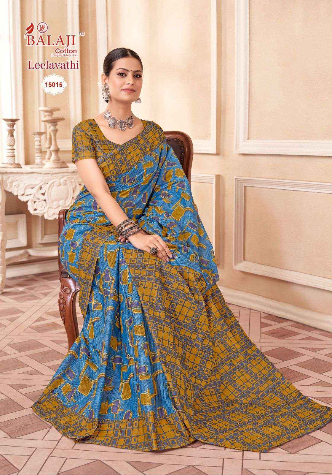 BALAJI COTTON LEELAVATHI VOL 15 PURE COTTON SAREE ( 20 PCS CATALOG )