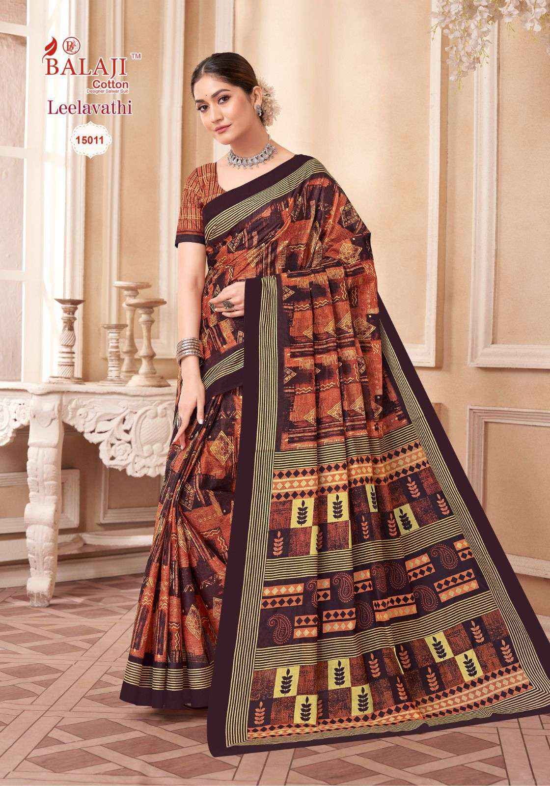 BALAJI COTTON LEELAVATHI VOL 15 PURE COTTON SAREE ( 20 PCS CATALOG )