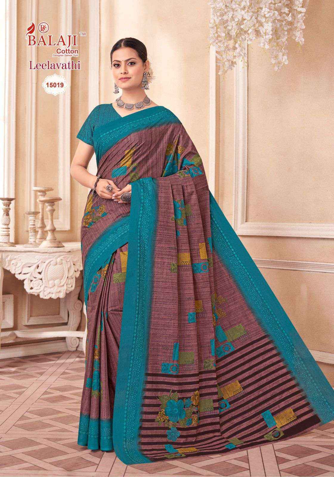 BALAJI COTTON LEELAVATHI VOL 15 PURE COTTON SAREE ( 20 PCS CATALOG )