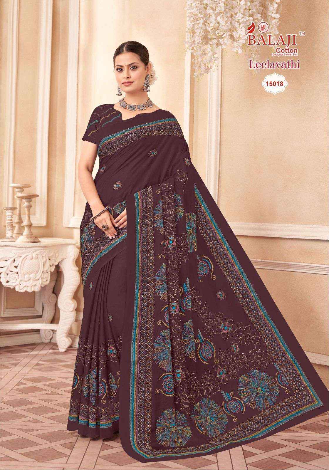 BALAJI COTTON LEELAVATHI VOL 15 PURE COTTON SAREE ( 20 PCS CATALOG )