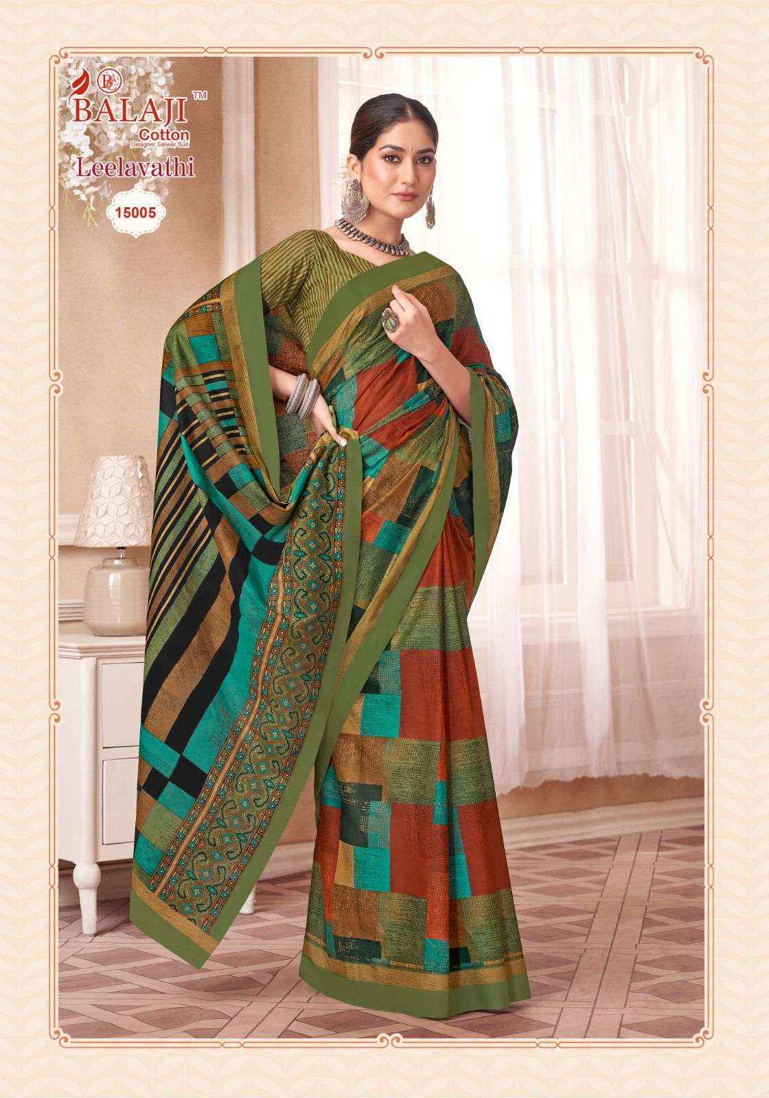 BALAJI COTTON LEELAVATHI VOL 15 PURE COTTON SAREE ( 20 PCS CATALOG )