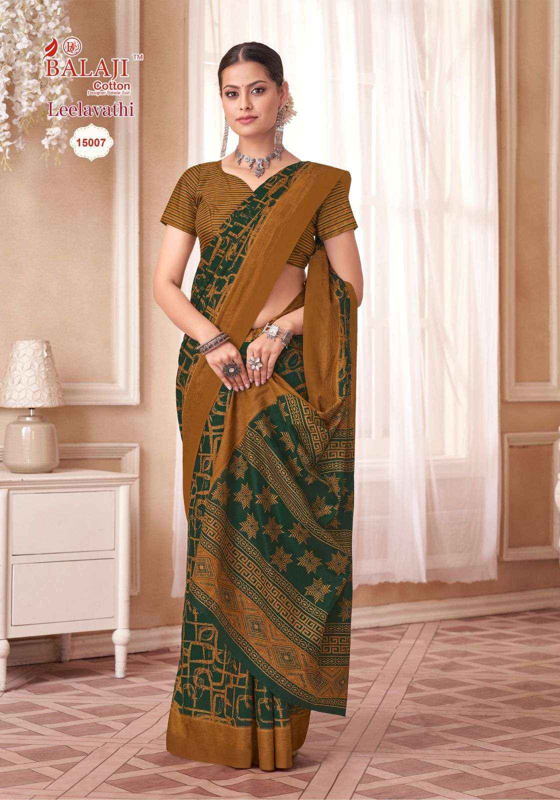 BALAJI COTTON LEELAVATHI VOL 15 PURE COTTON SAREE ( 20 PCS CATALOG )