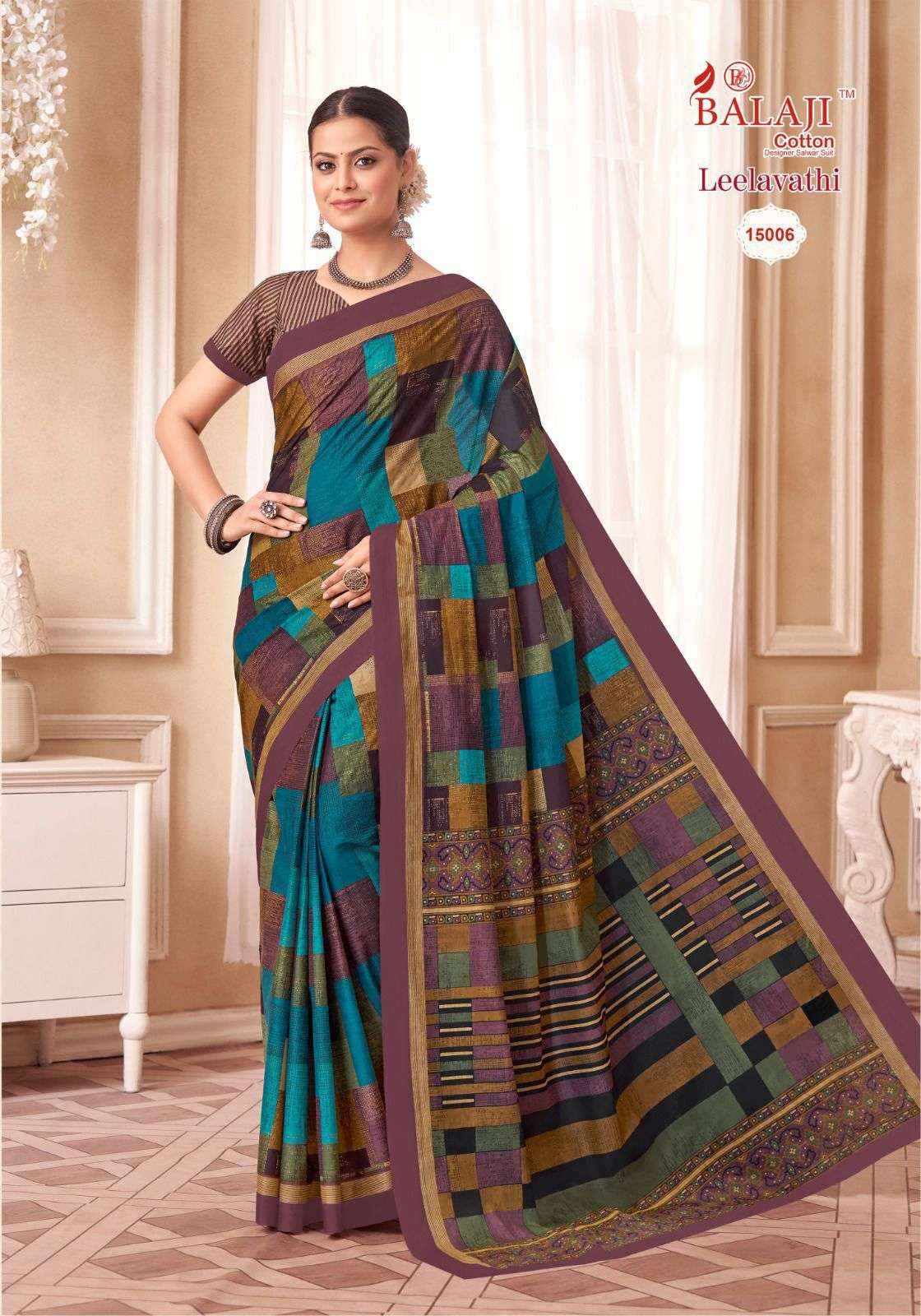 BALAJI COTTON LEELAVATHI VOL 15 PURE COTTON SAREE ( 20 PCS CATALOG )