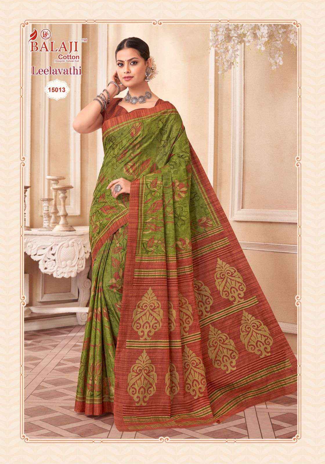 BALAJI COTTON LEELAVATHI VOL 15 PURE COTTON SAREE ( 20 PCS CATALOG )