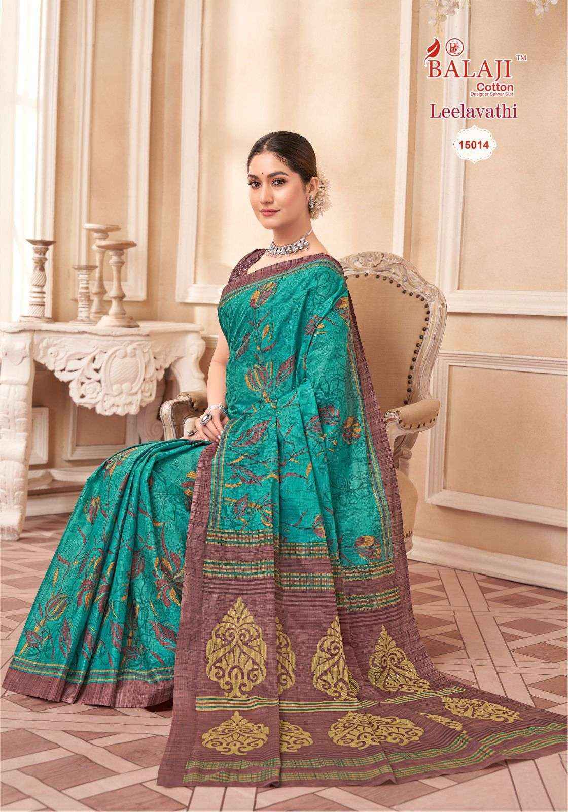 BALAJI COTTON LEELAVATHI VOL 15 PURE COTTON SAREE ( 20 PCS CATALOG )