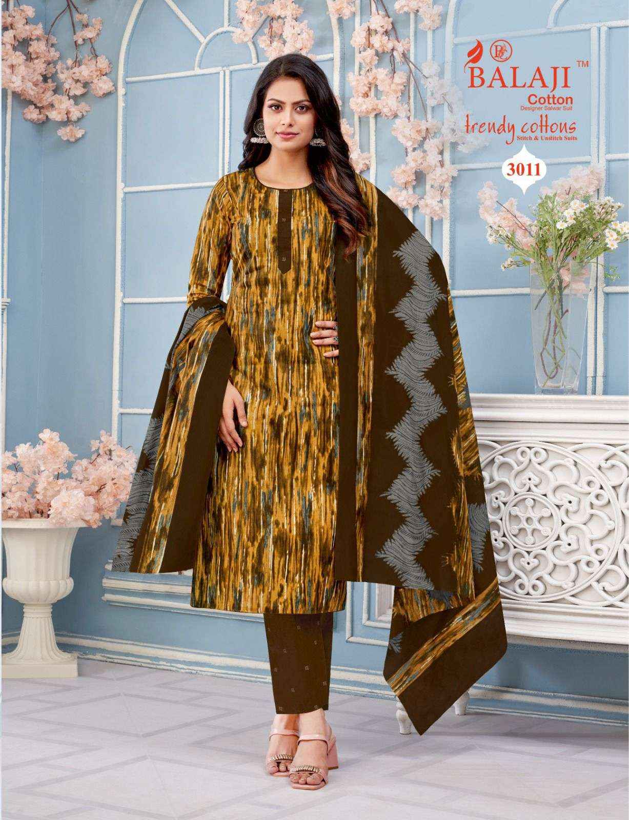 Balaji Cotton Trendy Cotton Vol 3 Pure Cotton Salwar Kameez ( 12 Pcs Catalogue )