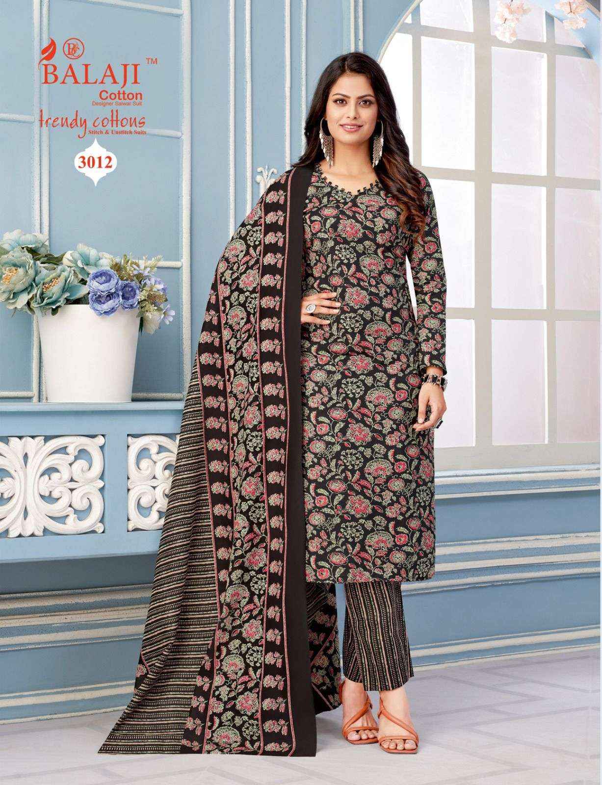 Balaji Cotton Trendy Cotton Vol 3 Pure Cotton Salwar Kameez ( 12 Pcs Catalogue )