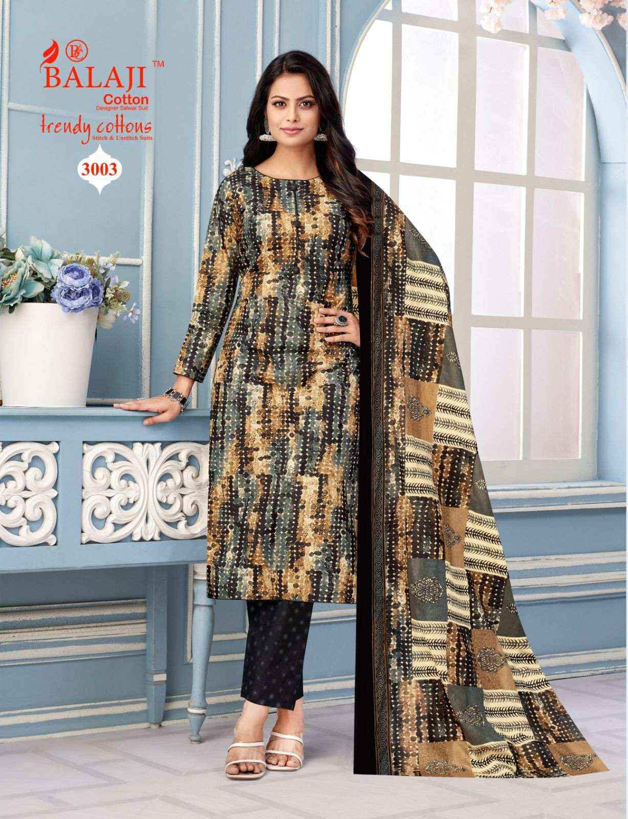 Balaji Cotton Trendy Cotton Vol 3 Pure Cotton Salwar Kameez ( 12 Pcs Catalogue )