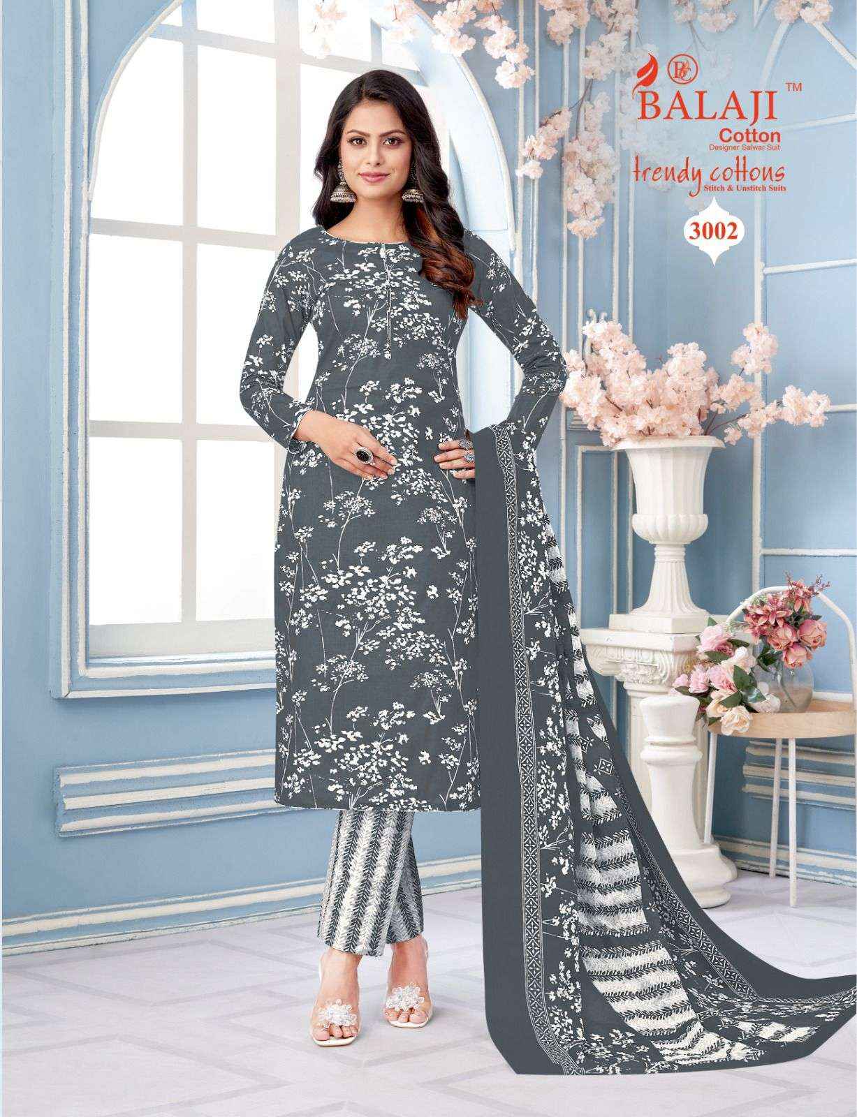 Balaji Cotton Trendy Cotton Vol 3 Pure Cotton Salwar Kameez ( 12 Pcs Catalogue )