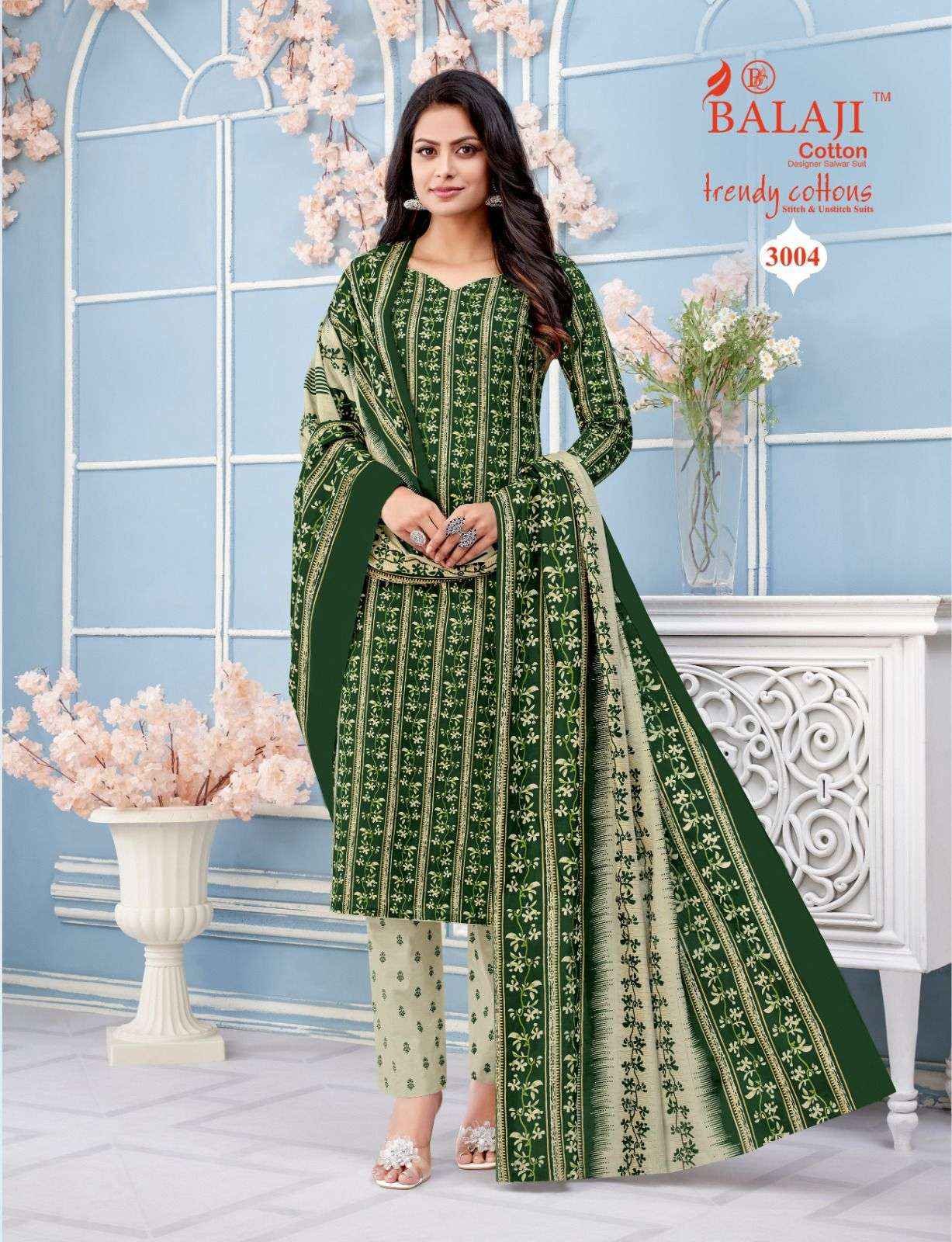 Balaji Cotton Trendy Cotton Vol 3 Pure Cotton Salwar Kameez ( 12 Pcs Catalogue )