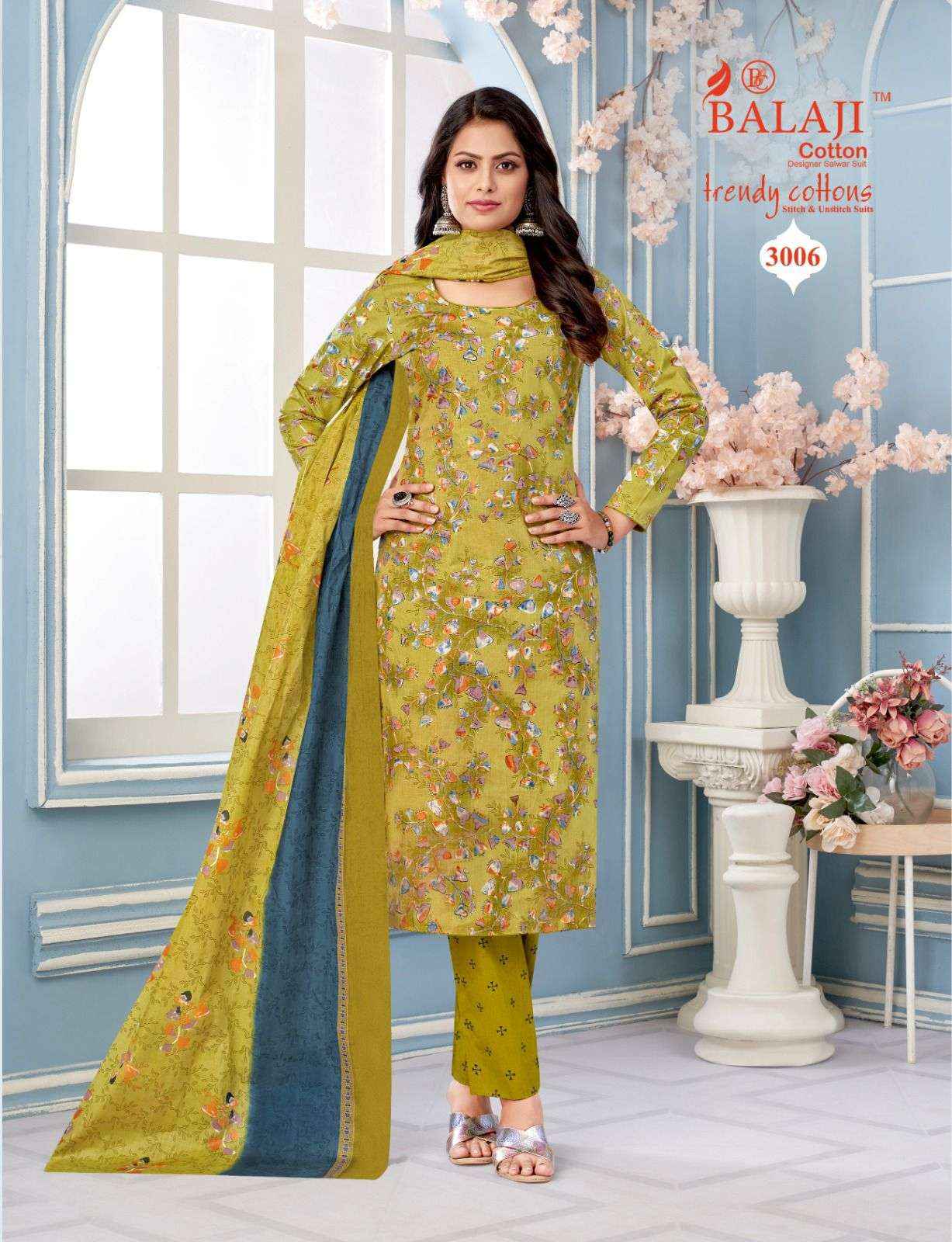 Balaji Cotton Trendy Cotton Vol 3 Pure Cotton Salwar Kameez ( 12 Pcs Catalogue )