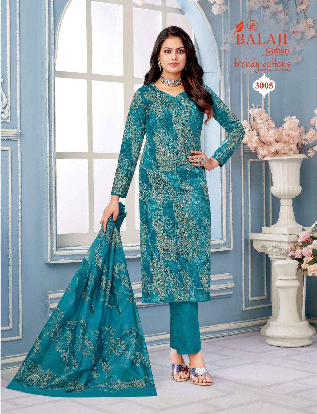 Balaji Cotton Trendy Cotton Vol 3 Pure Cotton Salwar Kameez ( 12 Pcs Catalogue )