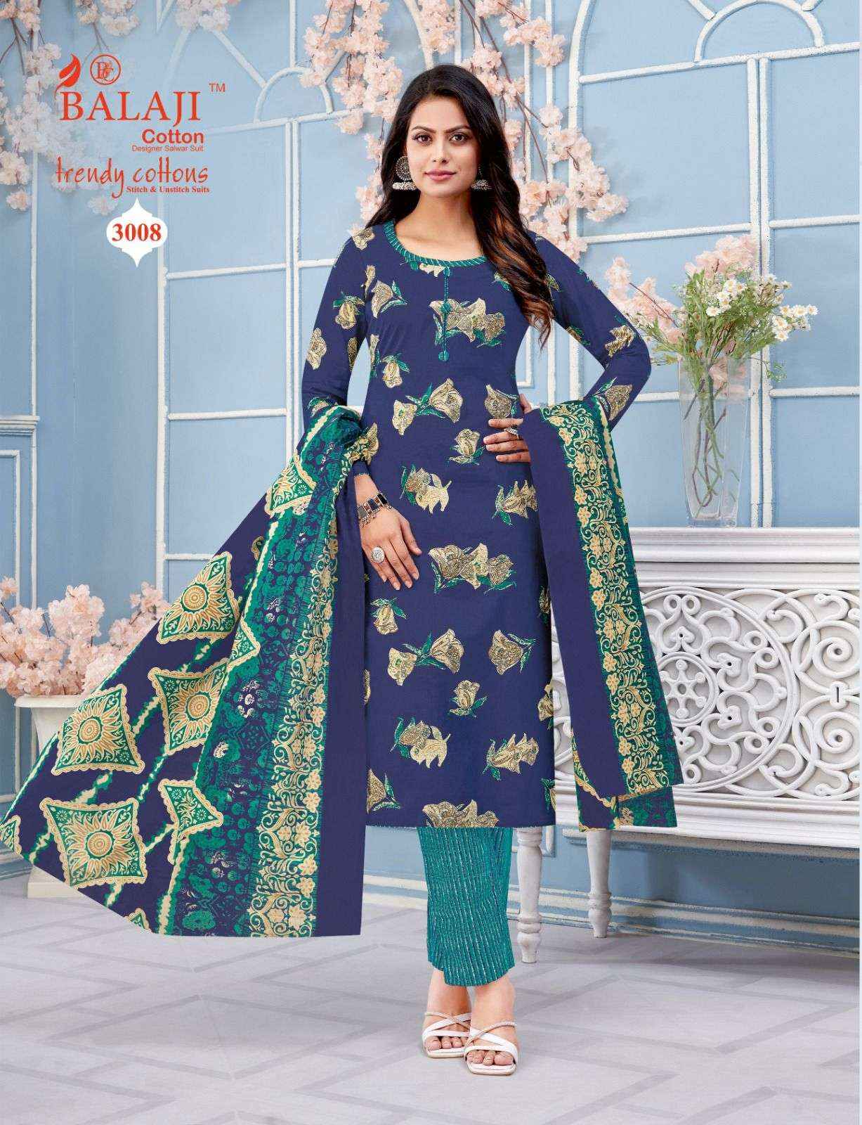 Balaji Cotton Trendy Cotton Vol 3 Pure Cotton Salwar Kameez ( 12 Pcs Catalogue )