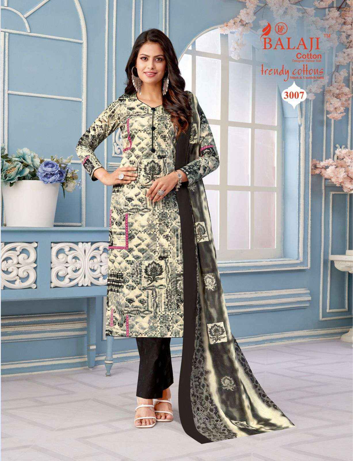 Balaji Cotton Trendy Cotton Vol 3 Pure Cotton Salwar Kameez ( 12 Pcs Catalogue )