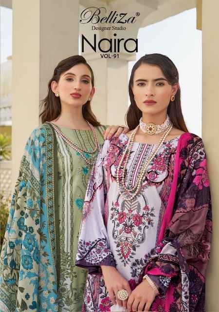 Belliza Naira Vol 91 Cotton Pakistani Salwar Kameez Wholesale price ( 8 pcs Cataloge )