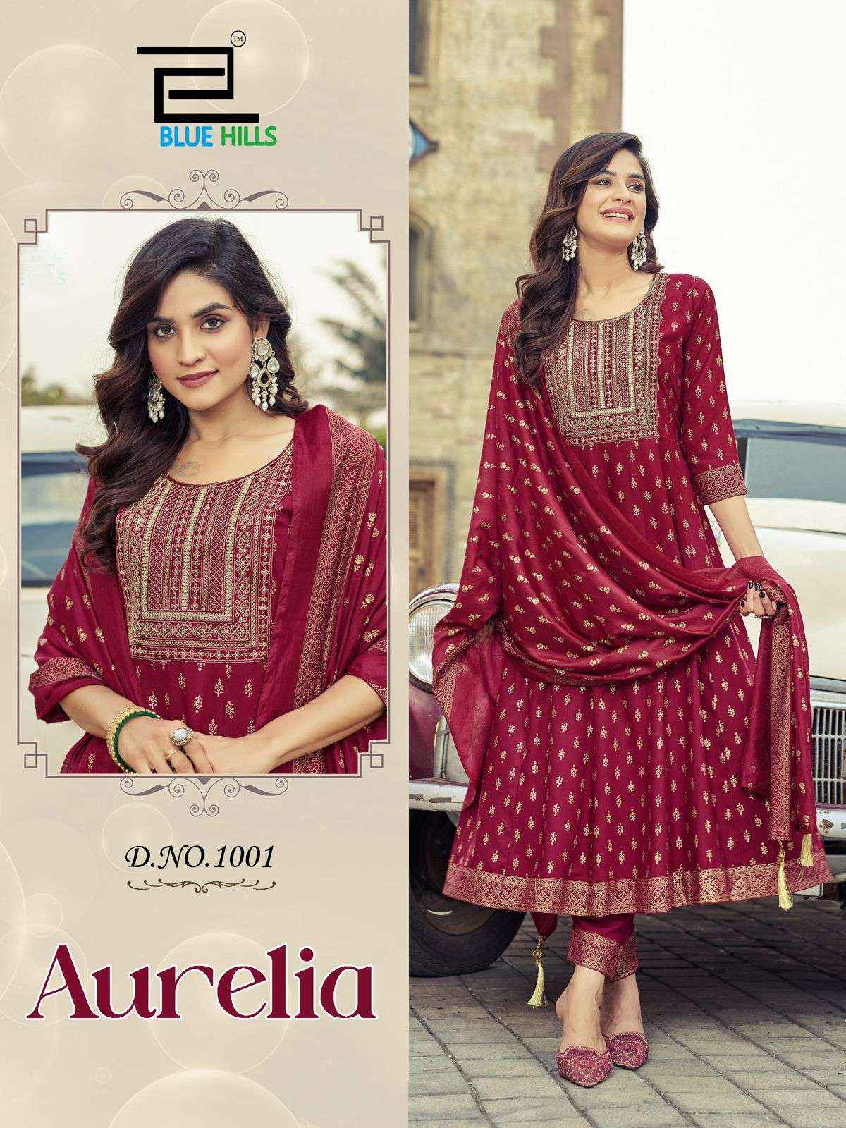 BLUE HILLS AURELIA RAYON ANARKALI KURTI ( 6 PCS CATALOG )