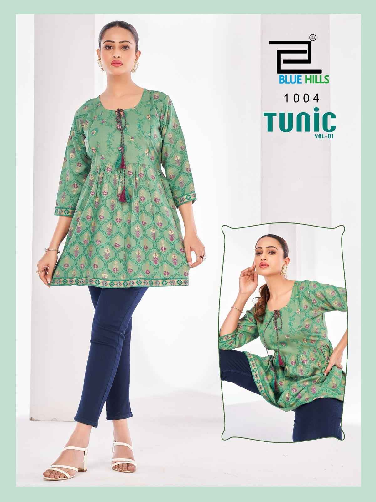 Blue Hills Tunic Vol 1 Rayon Short Top Collection ( 10 Pcs Catalogue )
