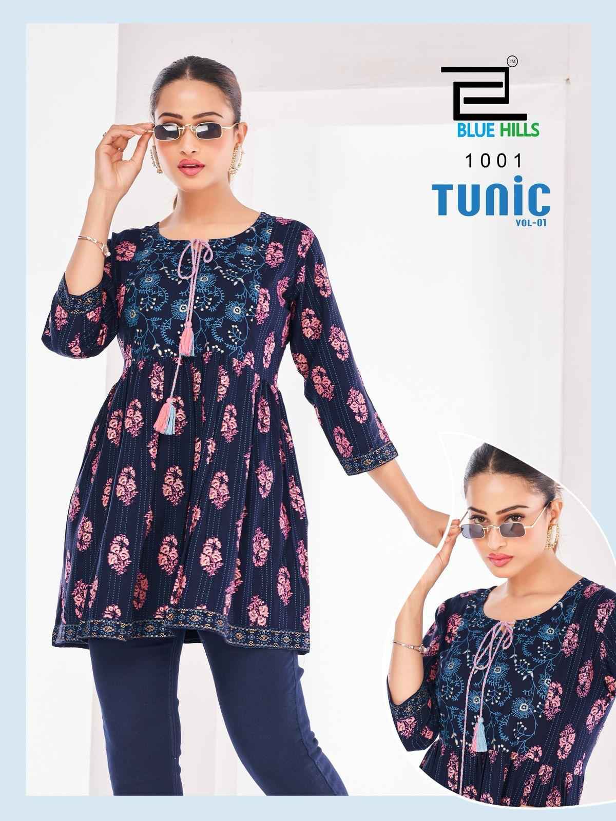 Blue Hills Tunic Vol 1 Rayon Short Top Collection ( 10 Pcs Catalogue )