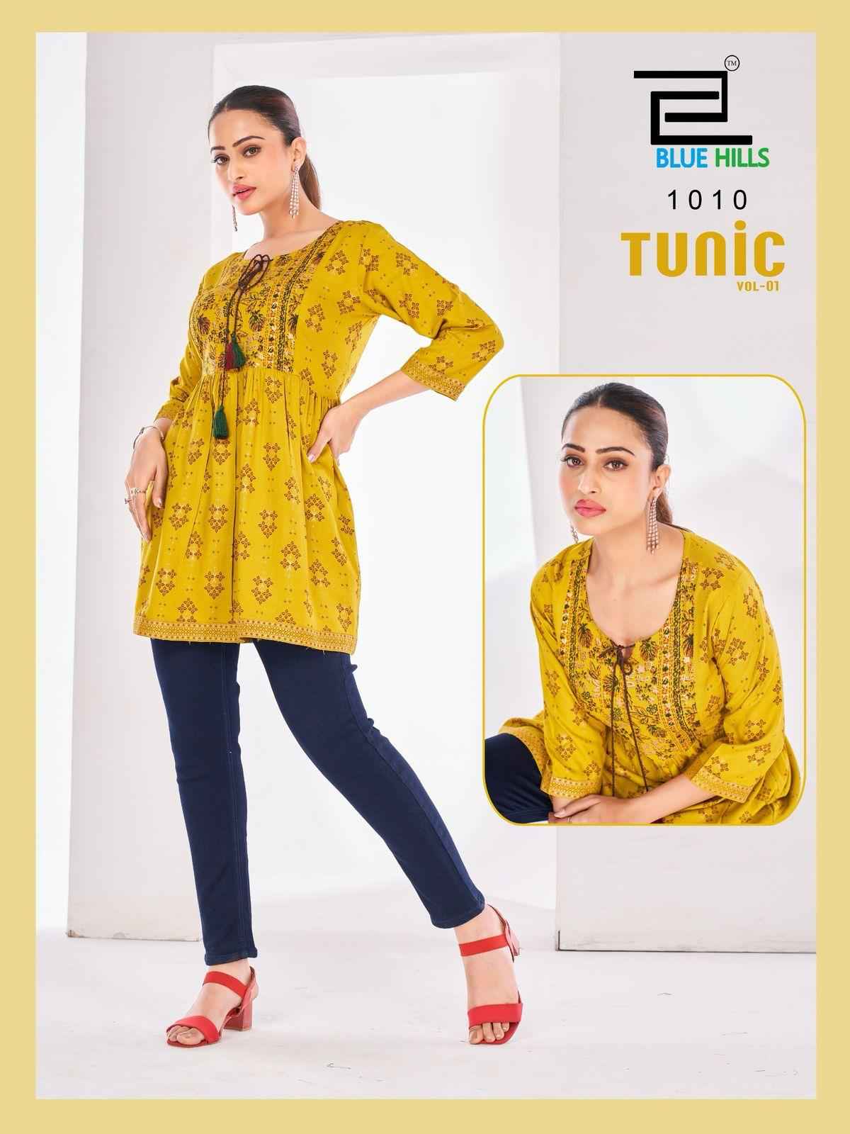 Blue Hills Tunic Vol 1 Rayon Short Top Collection ( 10 Pcs Catalogue )