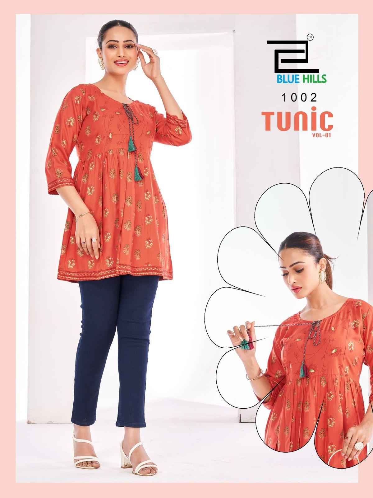 Blue Hills Tunic Vol 1 Rayon Short Top Collection ( 10 Pcs Catalogue )