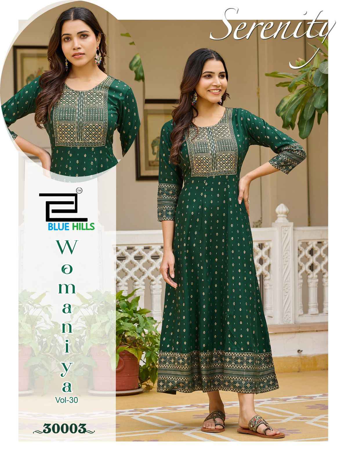 Blue Hills Womaniya Vol 30 Rayon Anarkali Kurti Wholesale Price ( 8 Pcs Catalogue )