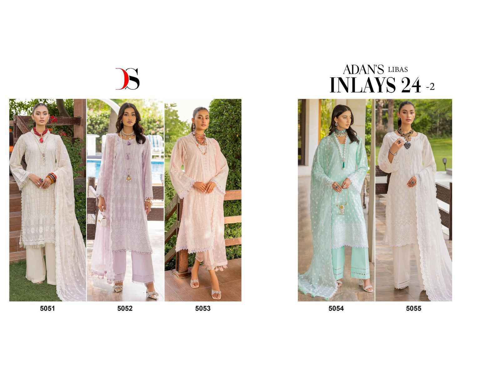 Deepsy Adans Libas Inlays 24 Vol 2 Cotton Salwar Kameez Wholesale Price ( 5 Pcs Catalog )