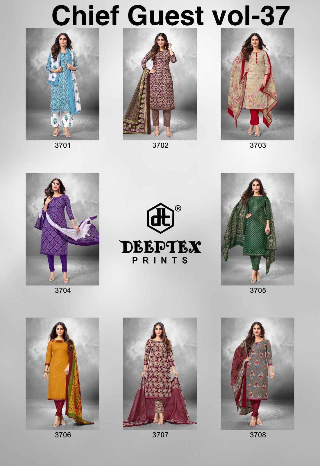 Deeptex Prints Chief Guest Vol 37 Wholesale Cotton Dress Material ( 15 pcs Catalogue )