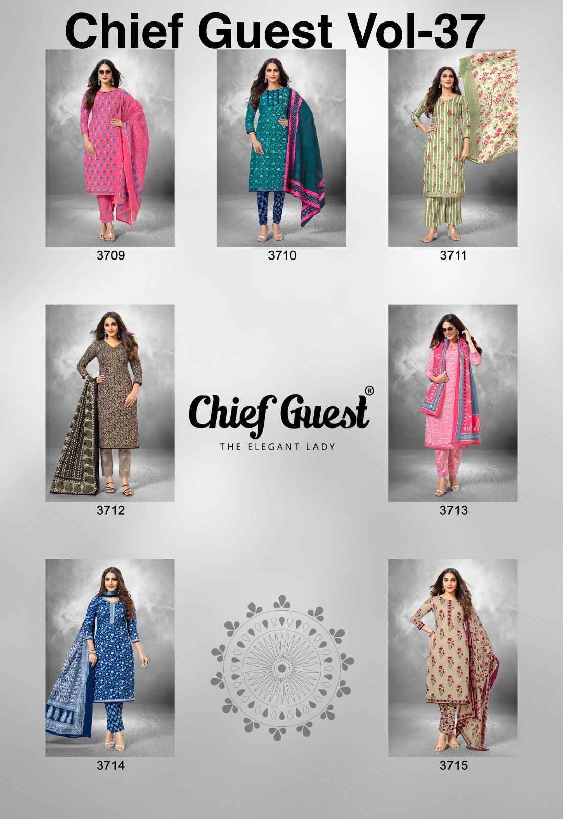 Deeptex Prints Chief Guest Vol 37 Wholesale Cotton Dress Material ( 15 pcs Catalogue )