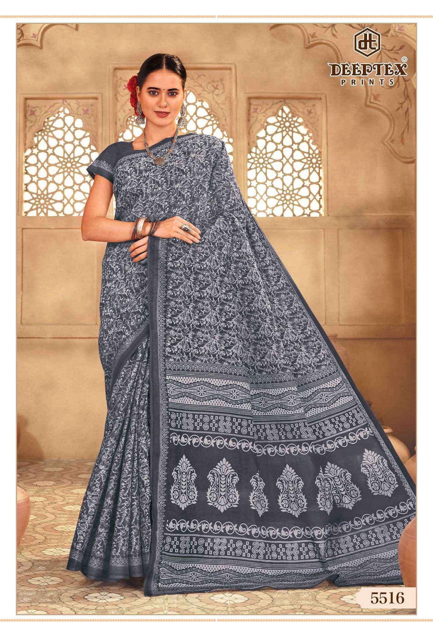 DEEPTEX PRINTS MOTHER INDIA VOL 55 COTTON PRINTED SAREE WHOLESALE PRICE ( 30 PCS CATALOG )