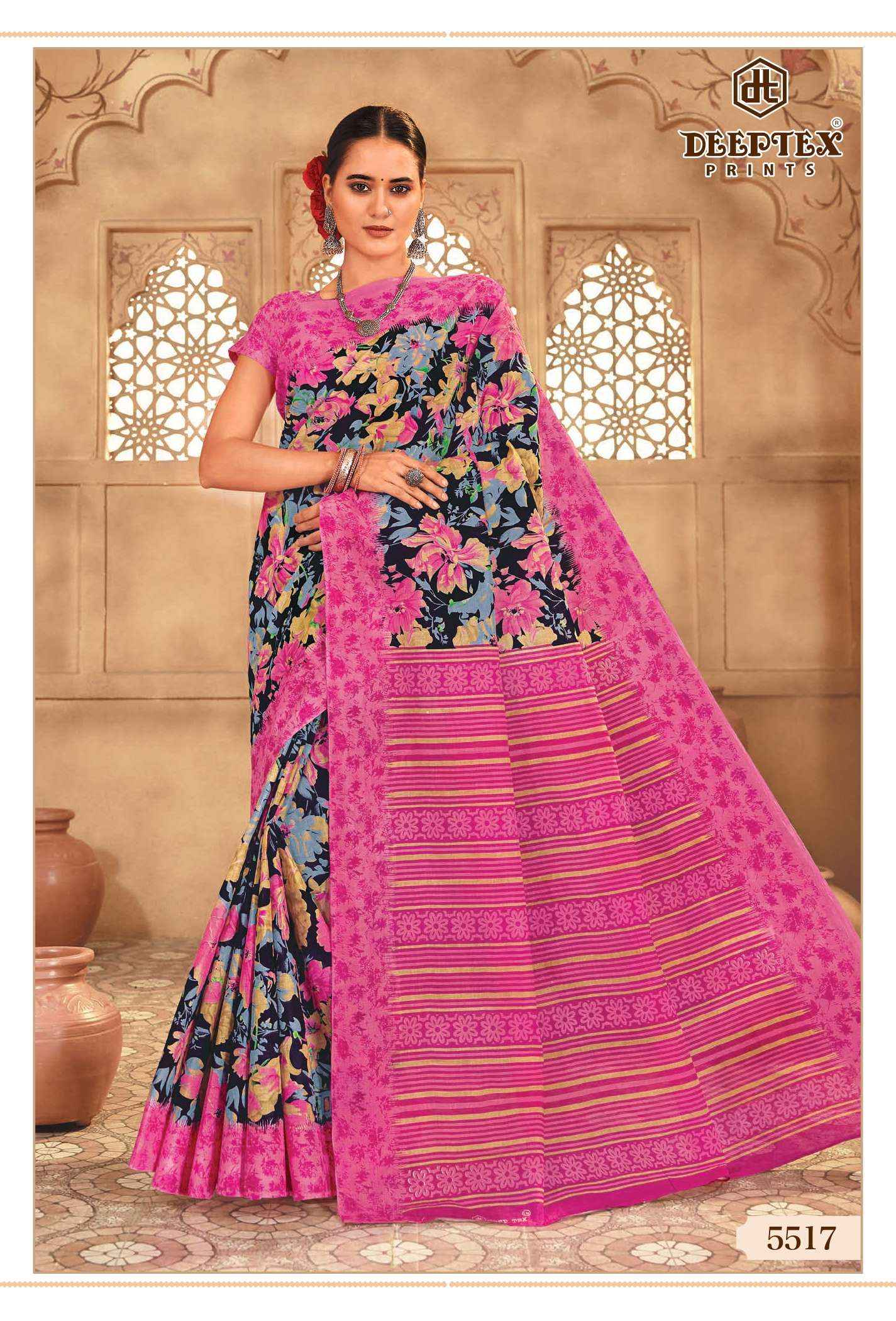 DEEPTEX PRINTS MOTHER INDIA VOL 55 COTTON PRINTED SAREE WHOLESALE PRICE ( 30 PCS CATALOG )