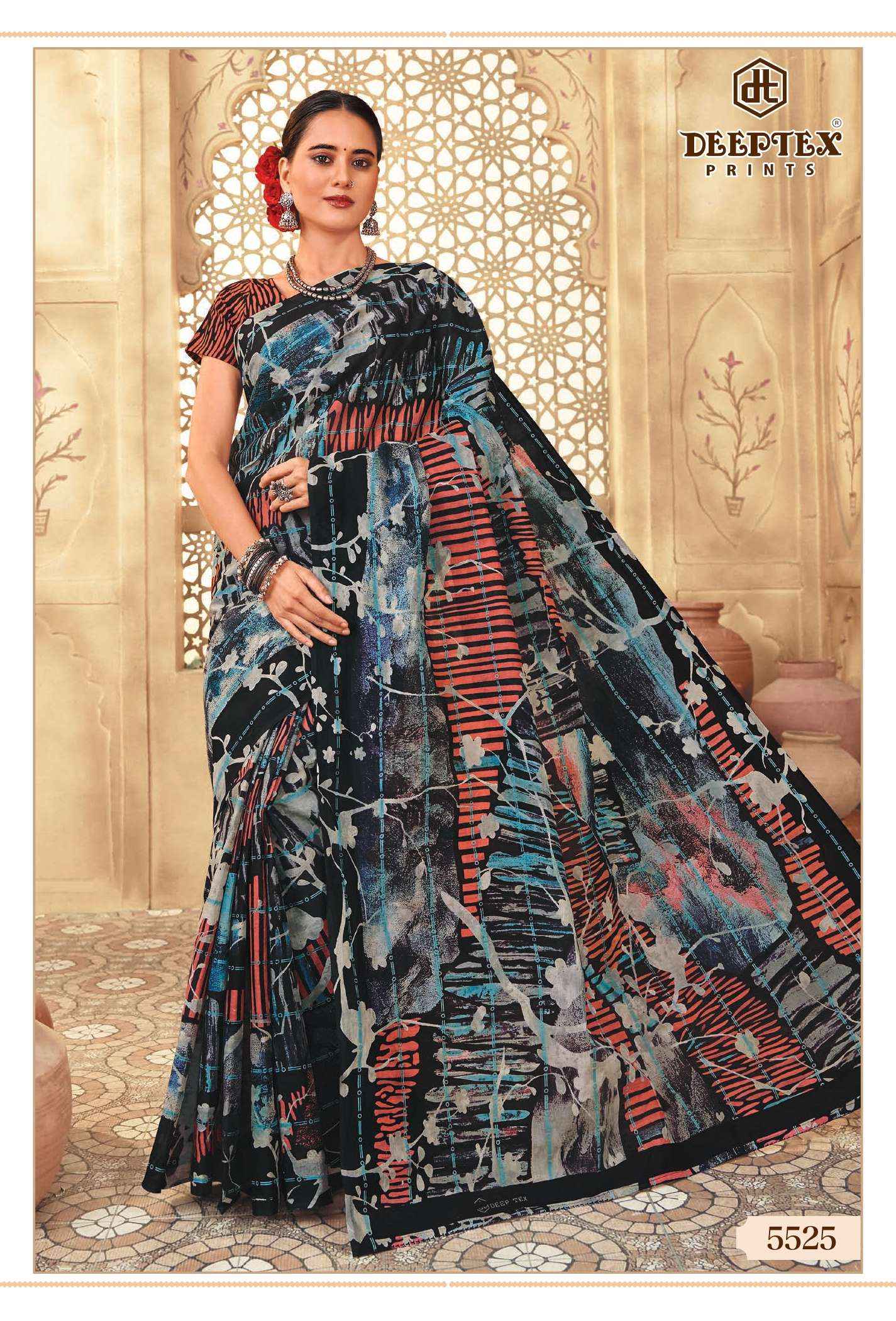 DEEPTEX PRINTS MOTHER INDIA VOL 55 COTTON PRINTED SAREE WHOLESALE PRICE ( 30 PCS CATALOG )