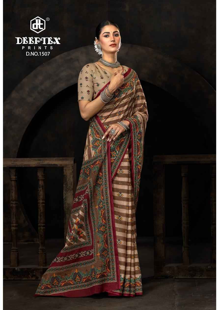 Deeptex Prints Prime Time Vol 15 Wholesale Pure Cotton Printed Sarees ( 10 Pcs Catalogue )