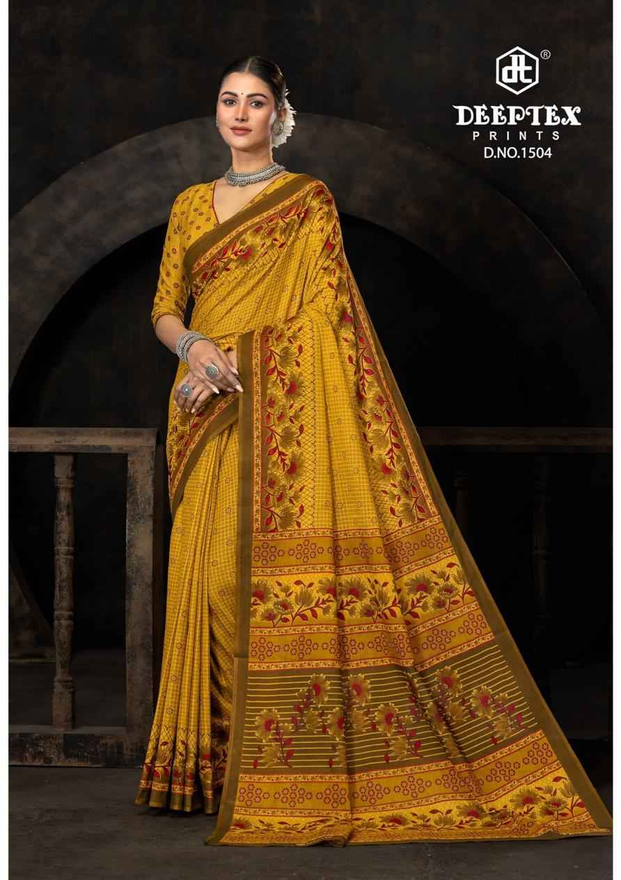 Deeptex Prints Prime Time Vol 15 Wholesale Pure Cotton Printed Sarees ( 10 Pcs Catalogue )