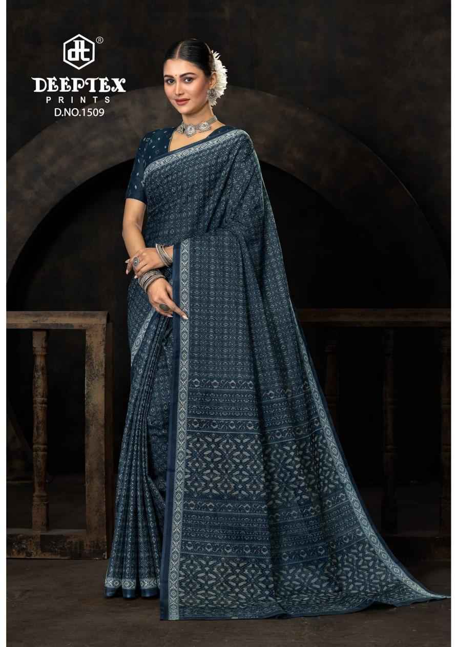 Deeptex Prints Prime Time Vol 15 Wholesale Pure Cotton Printed Sarees ( 10 Pcs Catalogue )