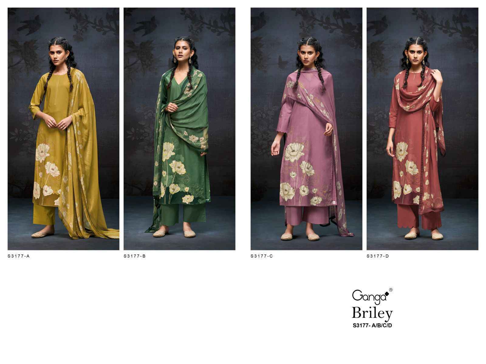 Ganga Briley S3177 Cotton Salwar Kameez Wholesale Price ( 4 Pcs Catalog )