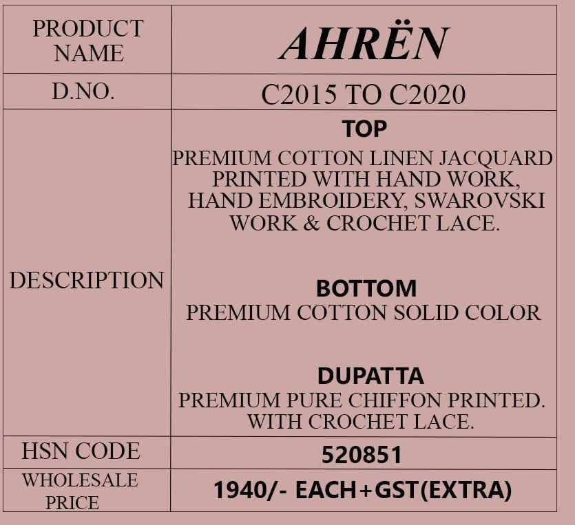 Ganga Fashion Ahren Embroidered Designer Dress Material ( 6 Pcs Catalogue )