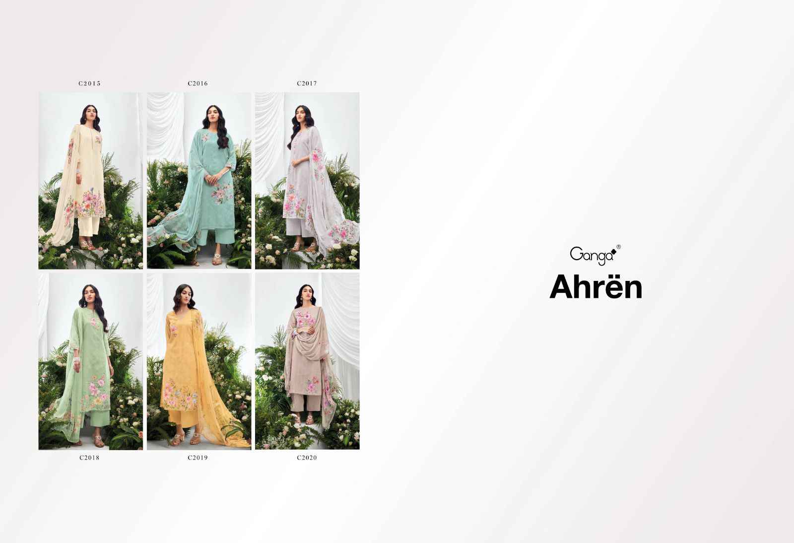 Ganga Fashion Ahren Embroidered Designer Dress Material ( 6 Pcs Catalogue )