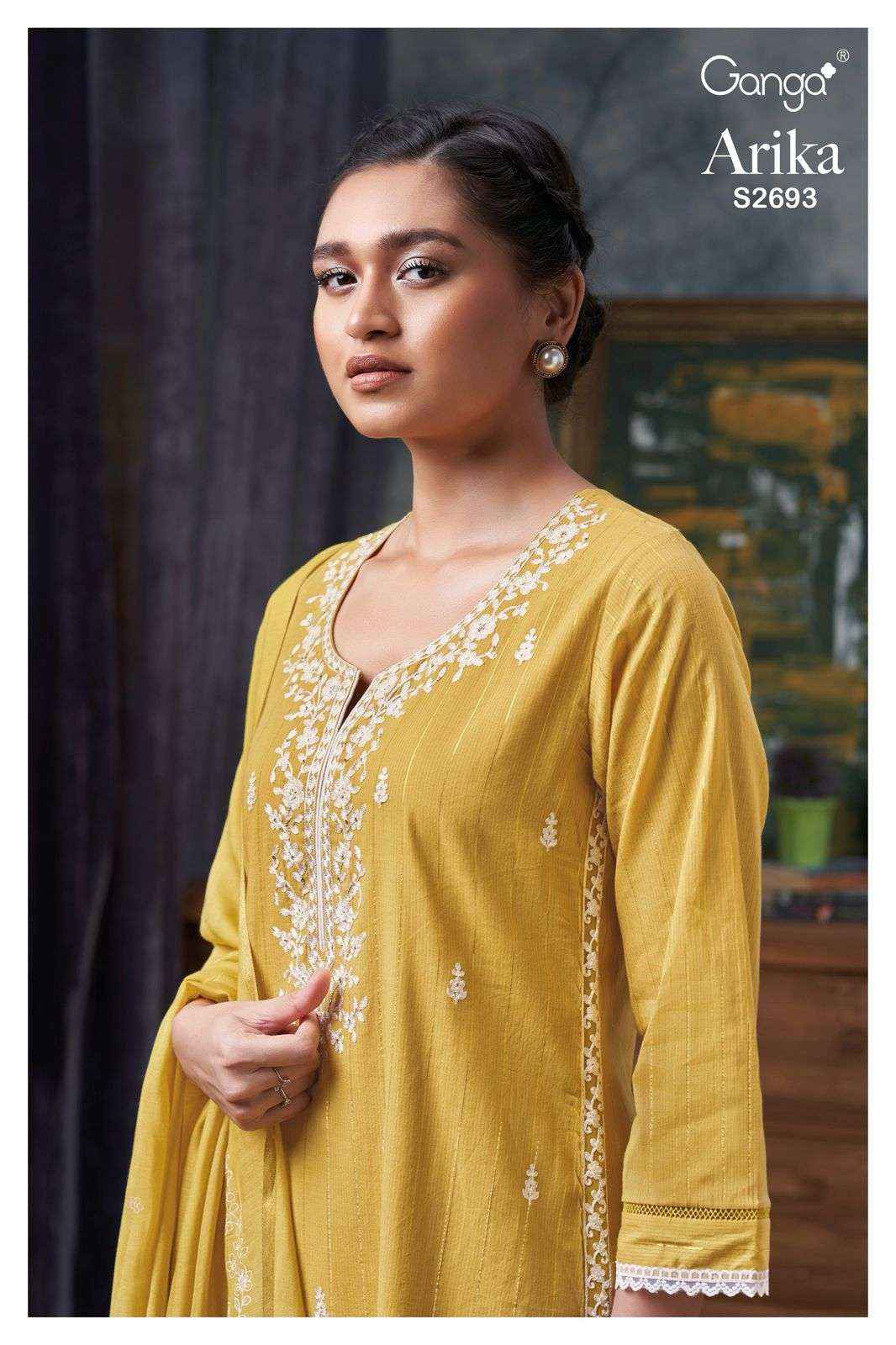 Ganga Fashion Arika 2693 Fancy Cotton Latest Catalog Salwar Kameez Wholesale Price ( 4 Pcs Catalog )